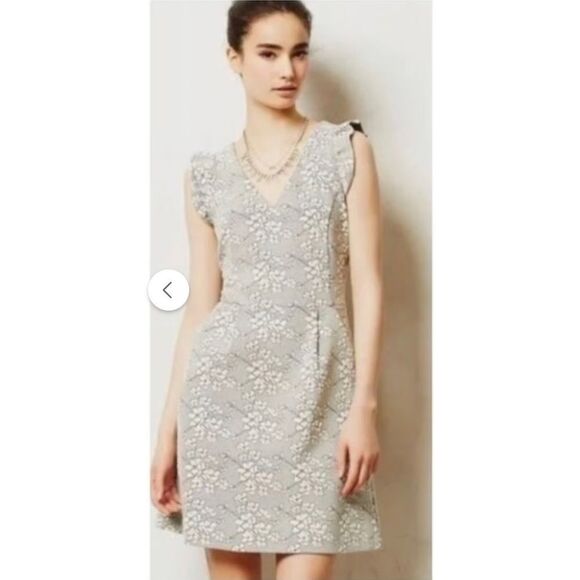 Tabitha Black‎ & White Jacquard Floral Tea Dress. Size 2 - Picture 1 of 7
